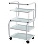 Beauty Trolley with 4 glass shelves